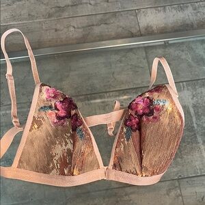 Victoria's Secret Pink Sequin Floral Bralette